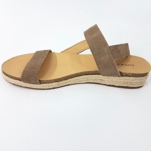 Lucky Brand Gadine Tan Suede Espadrille Sandals - Picture 5 of 13